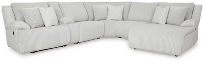Top Tier 6-Piece Reclining Sectional with Chaise in Alloy Velvet