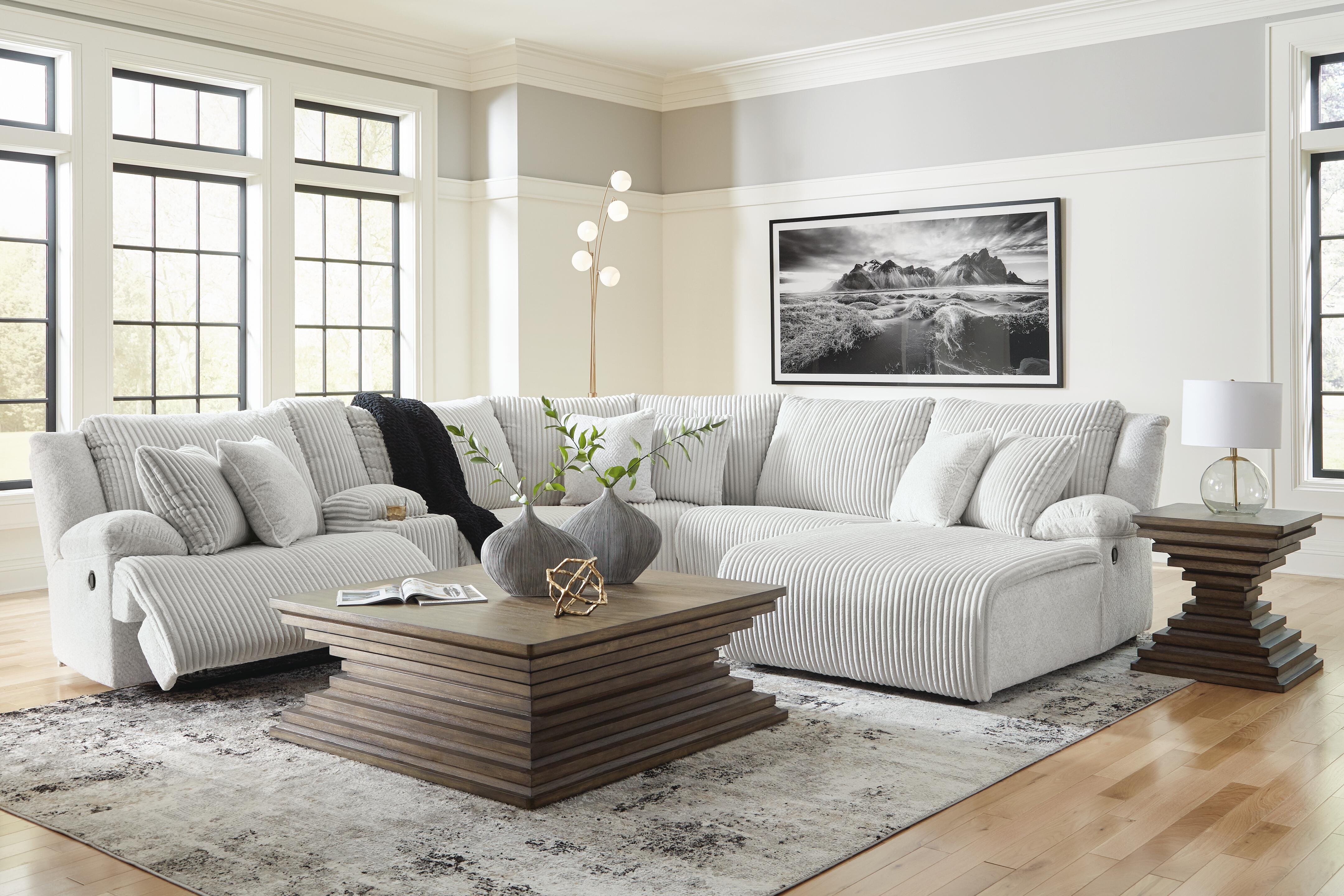 Top Tier 6-Piece Reclining Sectional with Chaise in Alloy Velvet