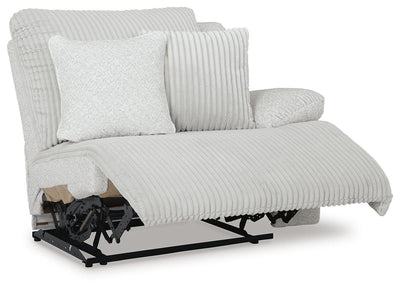 Top Tier 4-Piece LAF Chaise Reclining Sectional in Alloy Velvet