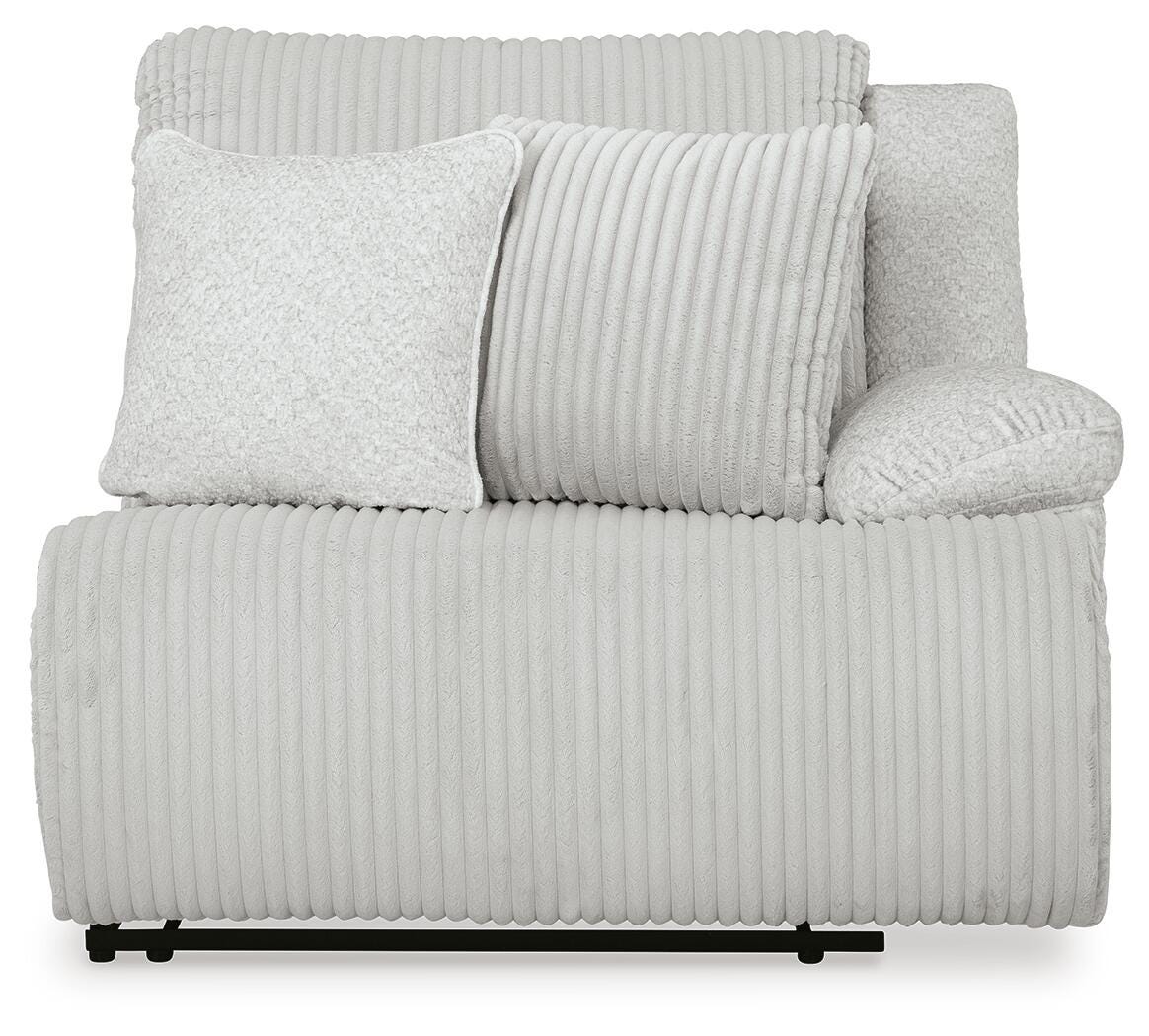 Top Tier 4-Piece LAF Chaise Reclining Sectional in Alloy Velvet