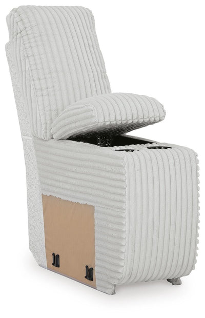 Top Tier 4-Piece LAF Chaise Reclining Sectional in Alloy Velvet