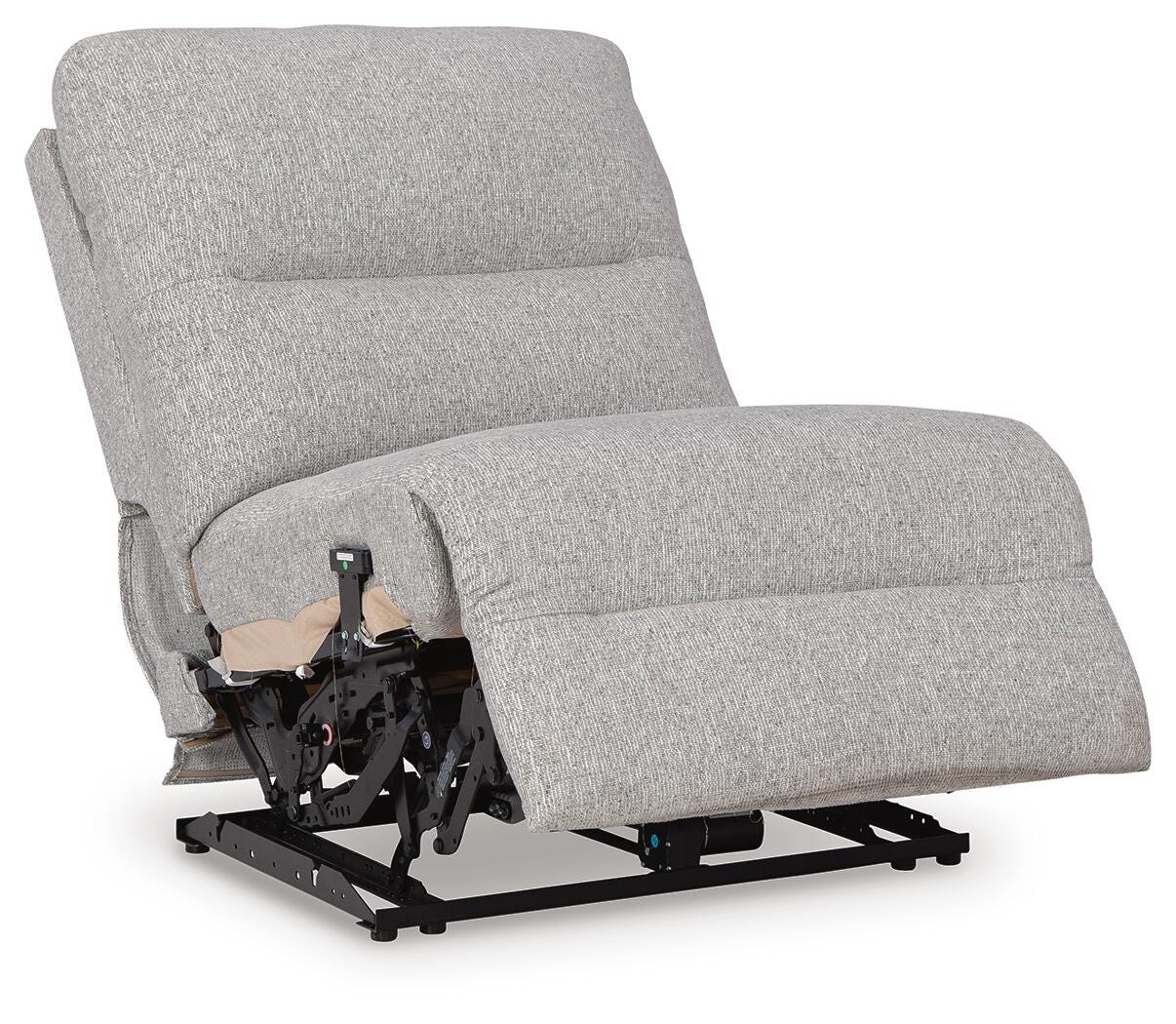 Acklen Place 5-Piece Power Reclining Sectional in Pewter Performance Fabric and Next-Gen Nuvella