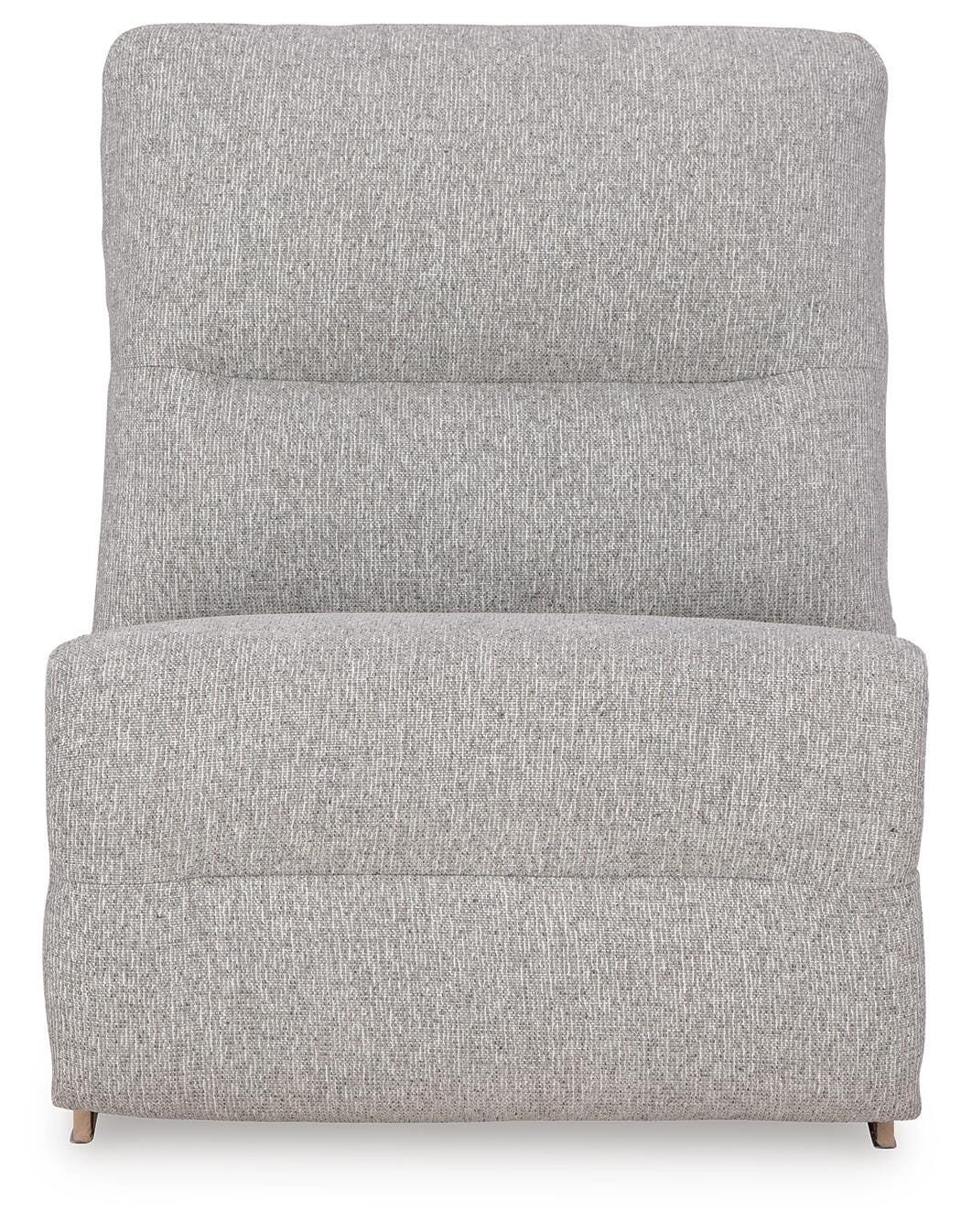Acklen Place 6-Piece LAF Chaise Power Reclining Sectional in Pewter Performance Fabric and Next-Gen Nuvella