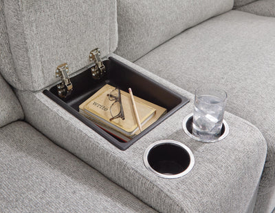 Acklen Place 3-Piece RAF Chaise Power Reclining Sectional Sofa in Pewter Performance Fabric and Next-Gen Nuvella