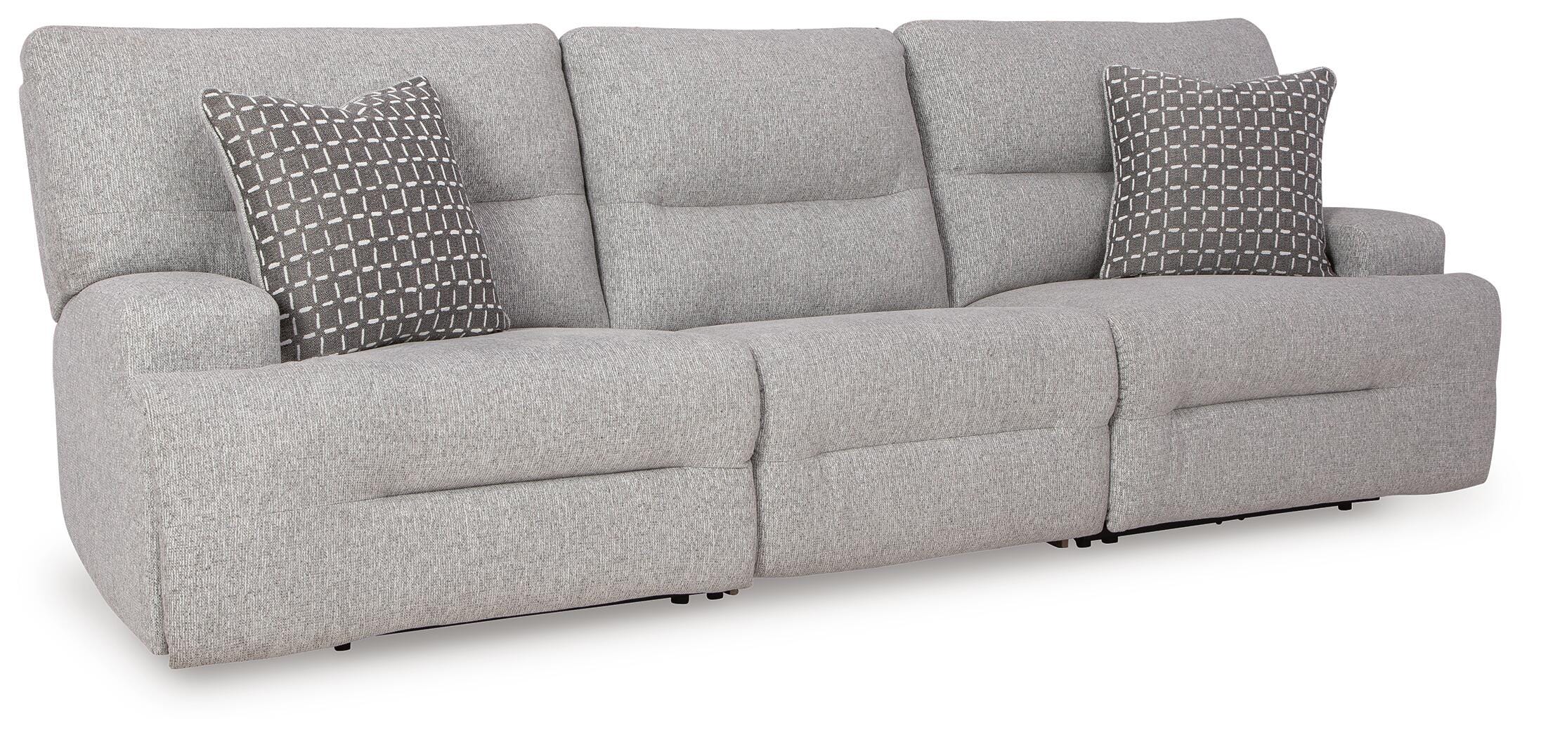 Acklen Place 3-Piece Power Reclining Sectional Sofa in Pewter
