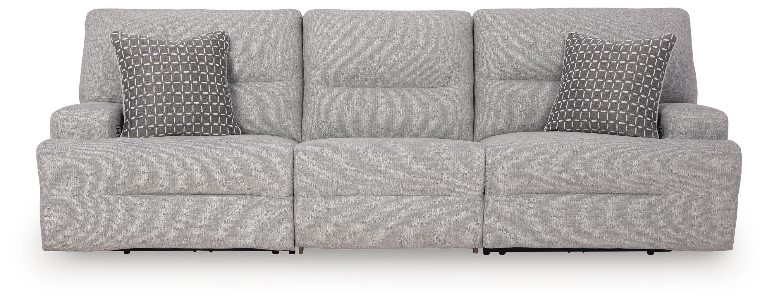 Acklen Place 3-Piece Power Reclining Sectional Sofa in Pewter