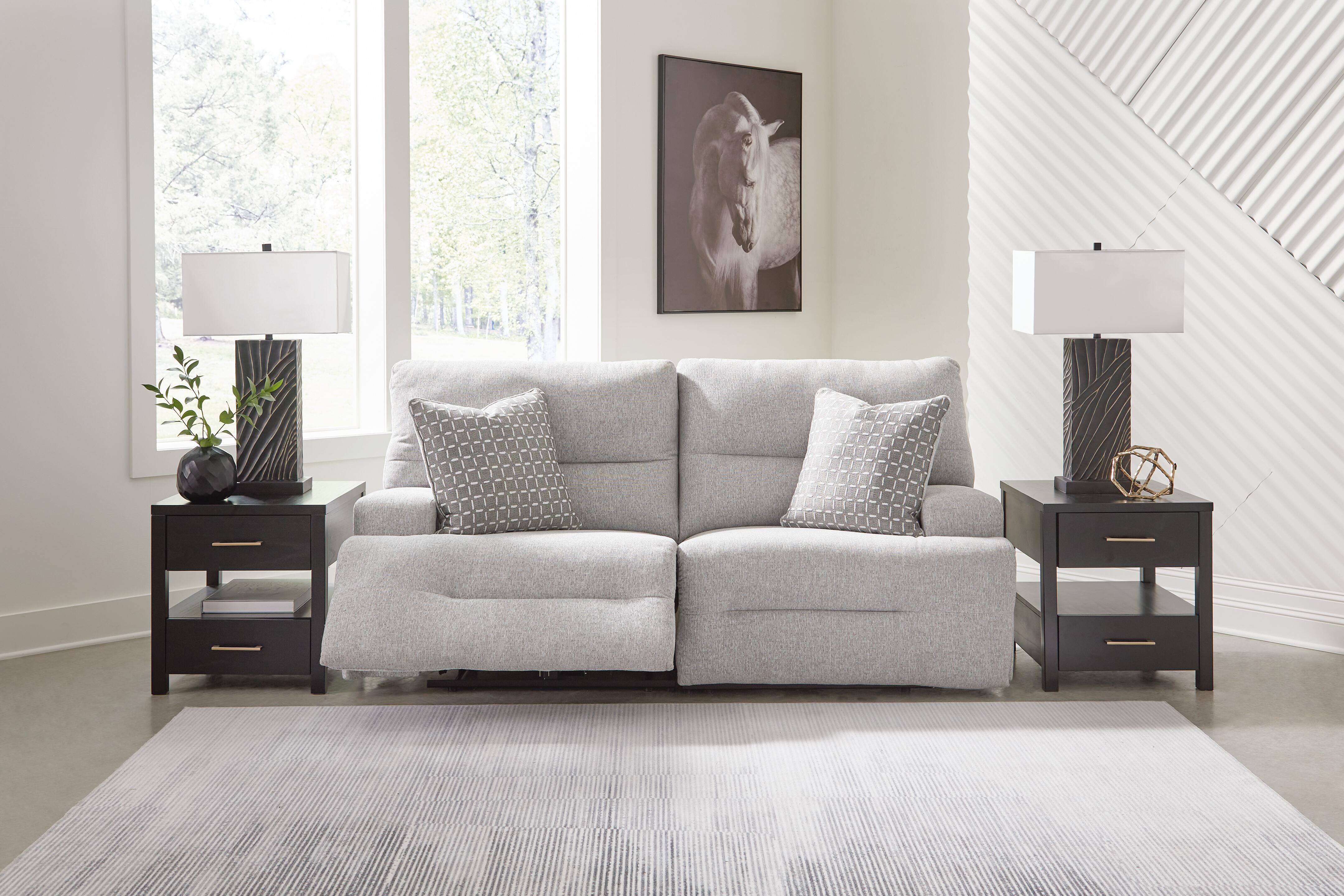 Acklen Place 2-Piece Power Reclining Sectional Loveseat in Pewter
