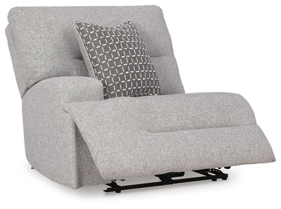 Acklen Place 6-Piece Power Reclining Sectional in Pewter Performance Fabric and Next-Gen Nuvella