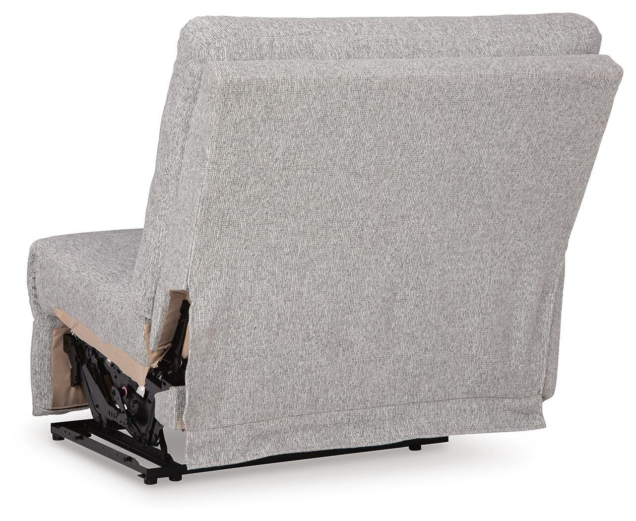 Acklen Place 6-Piece RAF Chaise Power Reclining Sectional in Pewter Performance Fabric and Next-Gen Nuvella