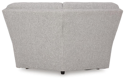 Acklen Place 6-Piece LAF Chaise Power Reclining Sectional in Pewter Performance Fabric and Next-Gen Nuvella
