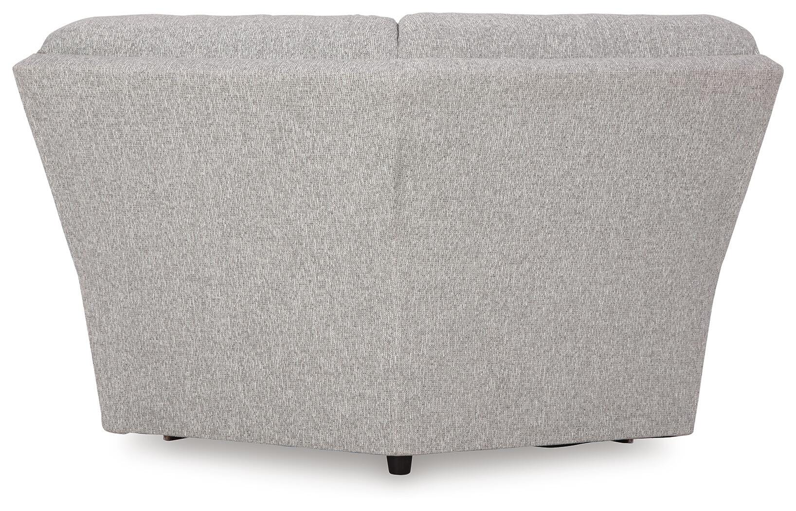 Acklen Place 6-Piece RAF Chaise Power Reclining Sectional in Pewter Performance Fabric and Next-Gen Nuvella