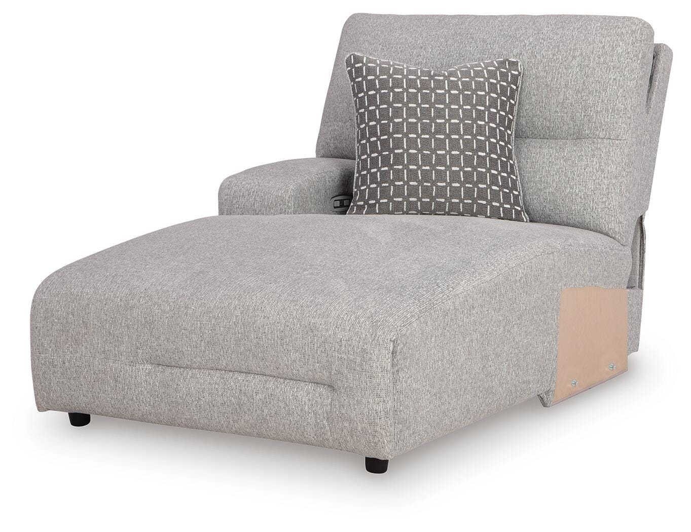 Acklen Place 6-Piece LAF Chaise Power Reclining Sectional in Pewter Performance Fabric and Next-Gen Nuvella