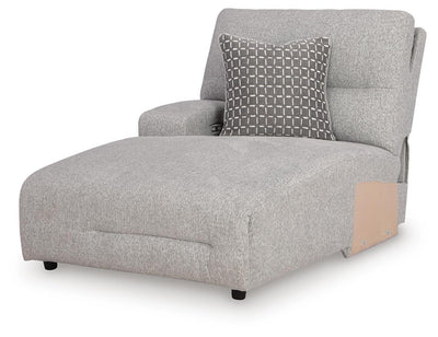 Acklen Place 3-Piece LAF Chaise Power Reclining Sectional Sofa in Pewter Performance Fabric and Next-Gen Nuvella