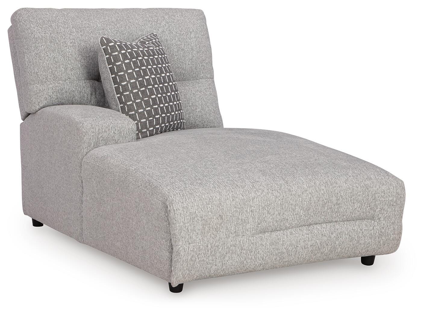Acklen Place 6-Piece LAF Chaise Power Reclining Sectional in Pewter Performance Fabric and Next-Gen Nuvella