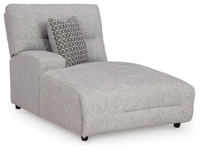 Acklen Place 6-Piece LAF Chaise Power Reclining Sectional in Pewter Performance Fabric and Next-Gen Nuvella