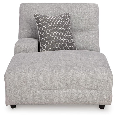 Acklen Place 6-Piece LAF Chaise Power Reclining Sectional in Pewter Performance Fabric and Next-Gen Nuvella