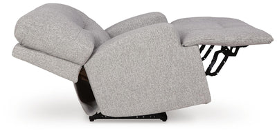 Acklen Place Wide Seat Power Recliner in Pewter Performance Fabric and Next-Gen Nuvella