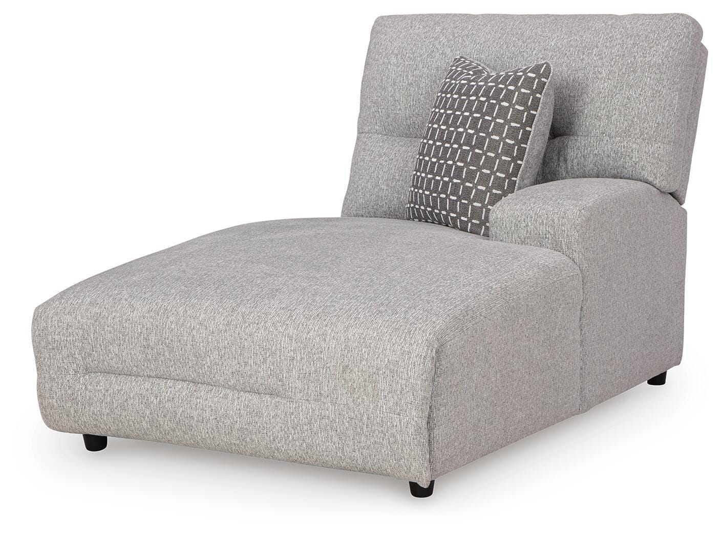 Acklen Place 6-Piece RAF Chaise Power Reclining Sectional in Pewter Performance Fabric and Next-Gen Nuvella
