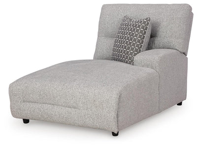 Acklen Place 6-Piece RAF Chaise Power Reclining Sectional in Pewter Performance Fabric and Next-Gen Nuvella