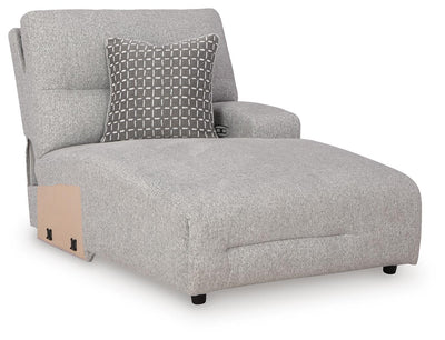Acklen Place 6-Piece RAF Chaise Power Reclining Sectional in Pewter Performance Fabric and Next-Gen Nuvella