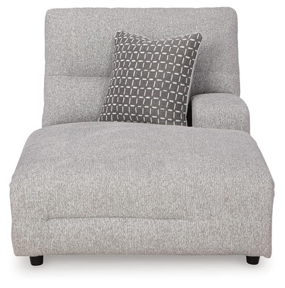 Acklen Place 6-Piece RAF Chaise Power Reclining Sectional in Pewter Performance Fabric and Next-Gen Nuvella