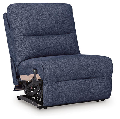 Acklen Place 5-Piece Power Reclining Sectional in Navy Performance Fabric and Next-Gen Nuvella