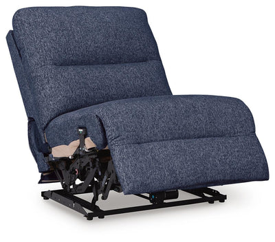 Acklen Place 5-Piece Power Reclining Sectional in Navy Performance Fabric and Next-Gen Nuvella