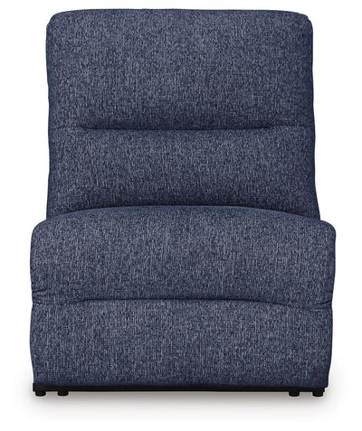 Acklen Place 5-Piece Power Reclining Sectional in Navy Performance Fabric and Next-Gen Nuvella