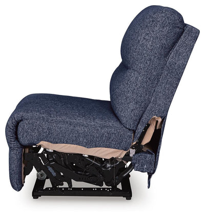 Acklen Place 5-Piece Power Reclining Sectional in Navy Performance Fabric and Next-Gen Nuvella