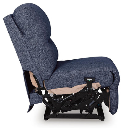 Acklen Place 5-Piece Power Reclining Sectional in Navy Performance Fabric and Next-Gen Nuvella