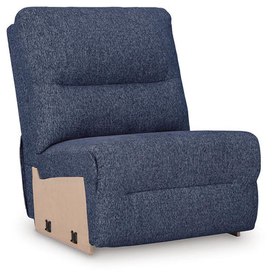 Acklen Place 5-Piece Power Reclining Sectional in Navy Performance Fabric and Next-Gen Nuvella