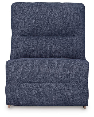 Acklen Place 6-Piece LAF Chaise Power Reclining Sectional in Navy Performance Fabric and Next-Gen Nuvella
