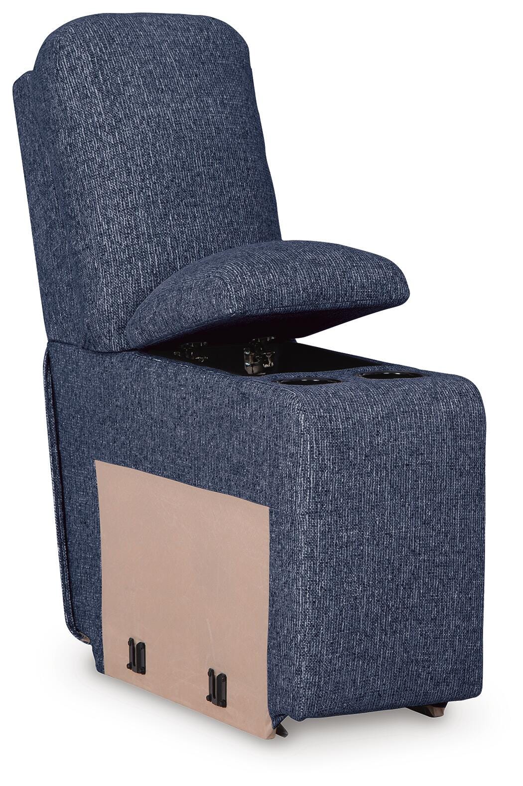 Acklen Place 3-Piece LAF Chaise Power Reclining Sectional Sofa in Navy Performance Fabric and Next-Gen Nuvella