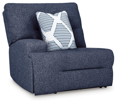 Acklen Place 5-Piece Power Reclining Sectional in Navy Performance Fabric and Next-Gen Nuvella