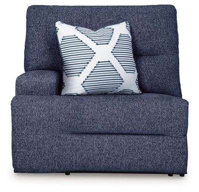Acklen Place 5-Piece Power Reclining Sectional in Navy Performance Fabric and Next-Gen Nuvella