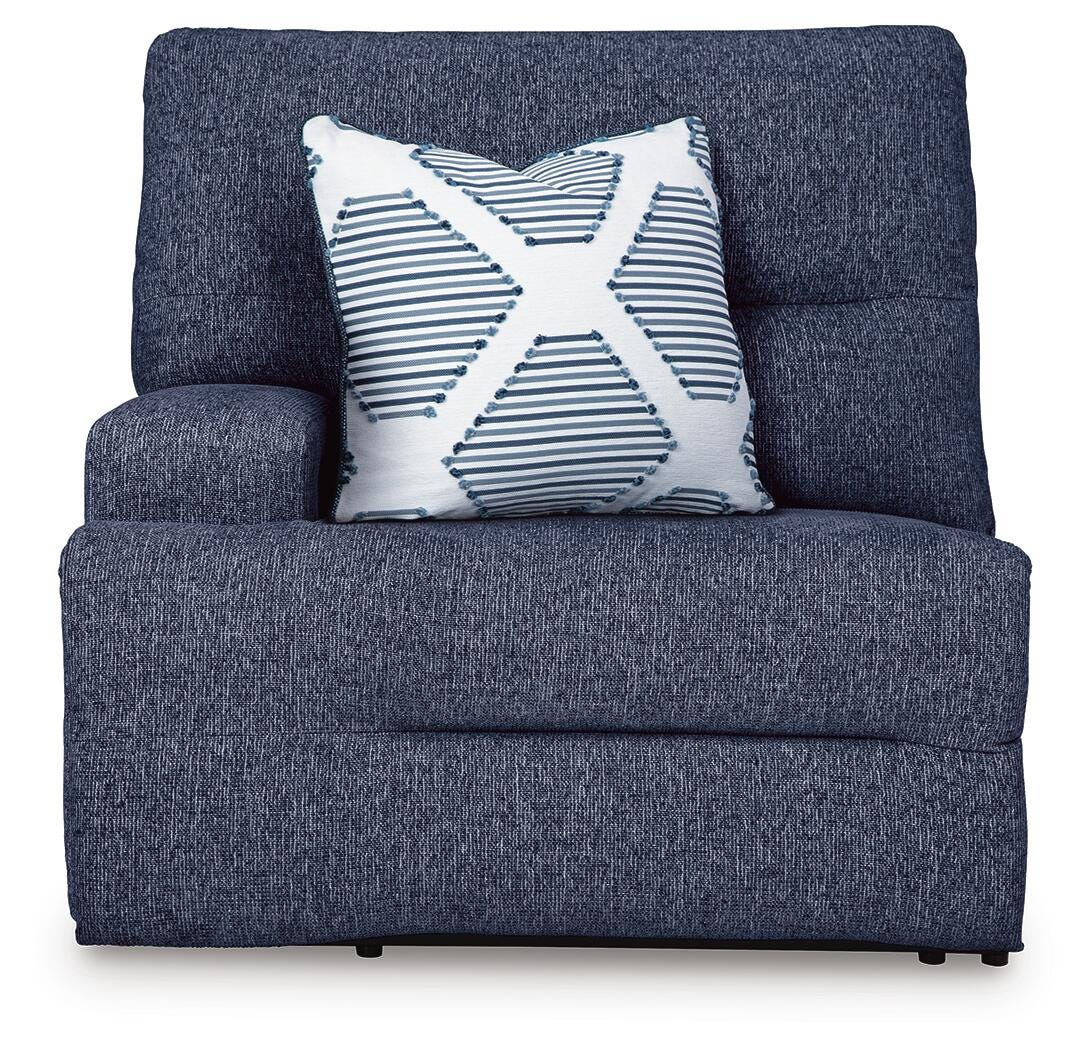 Acklen Place 2-Piece Sectional and Oversized Recliner in Navy