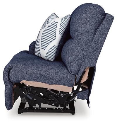 Acklen Place 2-Piece Sectional and Oversized Recliner in Navy