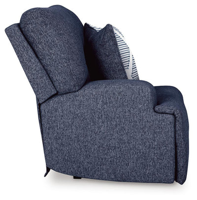 Acklen Place 5-Piece Power Reclining Sectional in Navy Performance Fabric and Next-Gen Nuvella