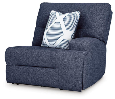 Acklen Place 6-Piece LAF Chaise Power Reclining Sectional in Navy Performance Fabric and Next-Gen Nuvella