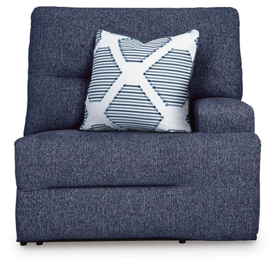 Acklen Place 6-Piece LAF Chaise Power Reclining Sectional in Navy Performance Fabric and Next-Gen Nuvella