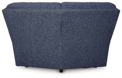 Acklen Place 6-Piece RAF Chaise Power Reclining Sectional in Navy Performance Fabric and Next-Gen Nuvella