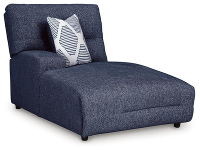 Acklen Place 3-Piece LAF Chaise Power Reclining Sectional Sofa in Navy Performance Fabric and Next-Gen Nuvella