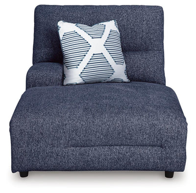 Acklen Place 3-Piece LAF Chaise Power Reclining Sectional in Navy Performance Fabric and Next-Gen Nuvella