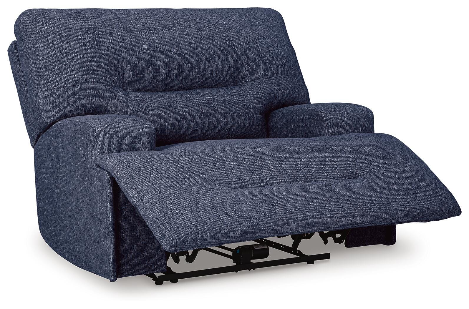 Acklen Place 2-Piece Sectional and Oversized Recliner in Navy