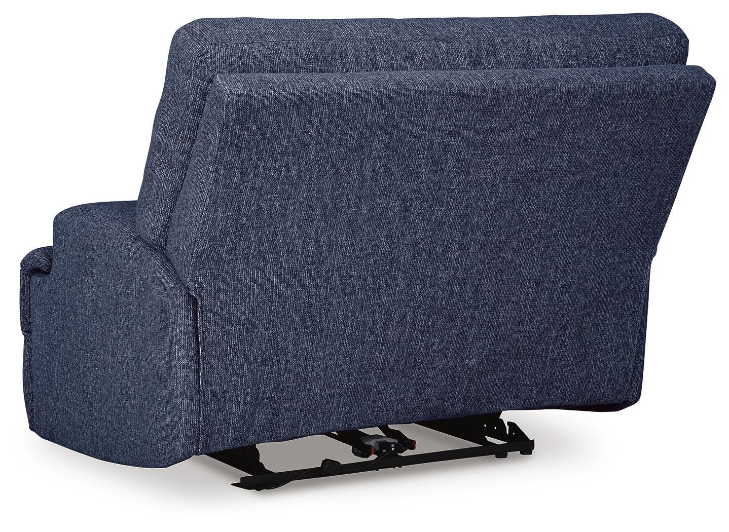 Acklen Place 7-Piece Power Reclining Sectional in Navy Performance Fabric and Next-Gen Nuvella
