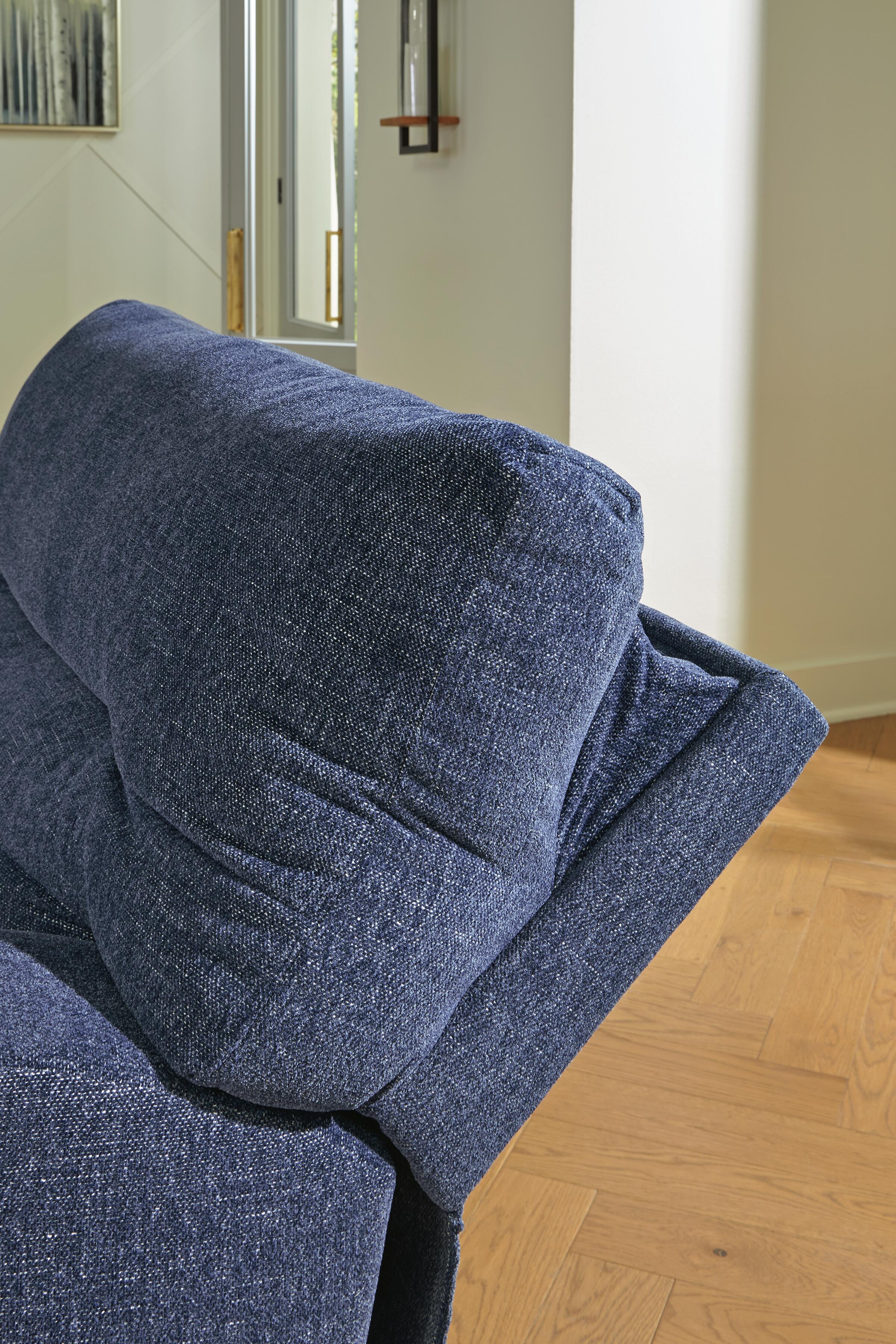 Acklen Place 3-Piece LAF Chaise Power Reclining Sectional in Navy Performance Fabric and Next-Gen Nuvella