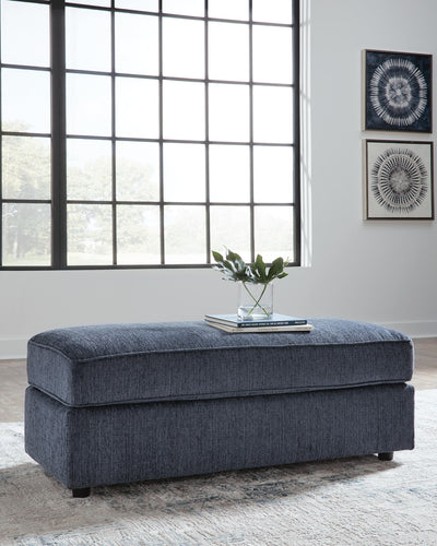 Albar Place 2-Piece Sectional and Ottoman in Cobalt