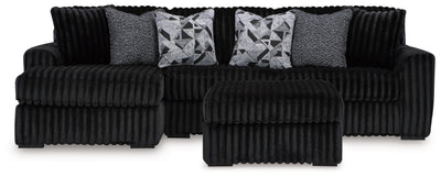 Midnight-Madness 2-Piece Sectional and Ottoman in Onyx
