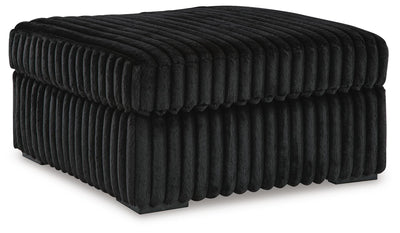 Midnight-Madness 2-Piece Sectional and Ottoman in Onyx