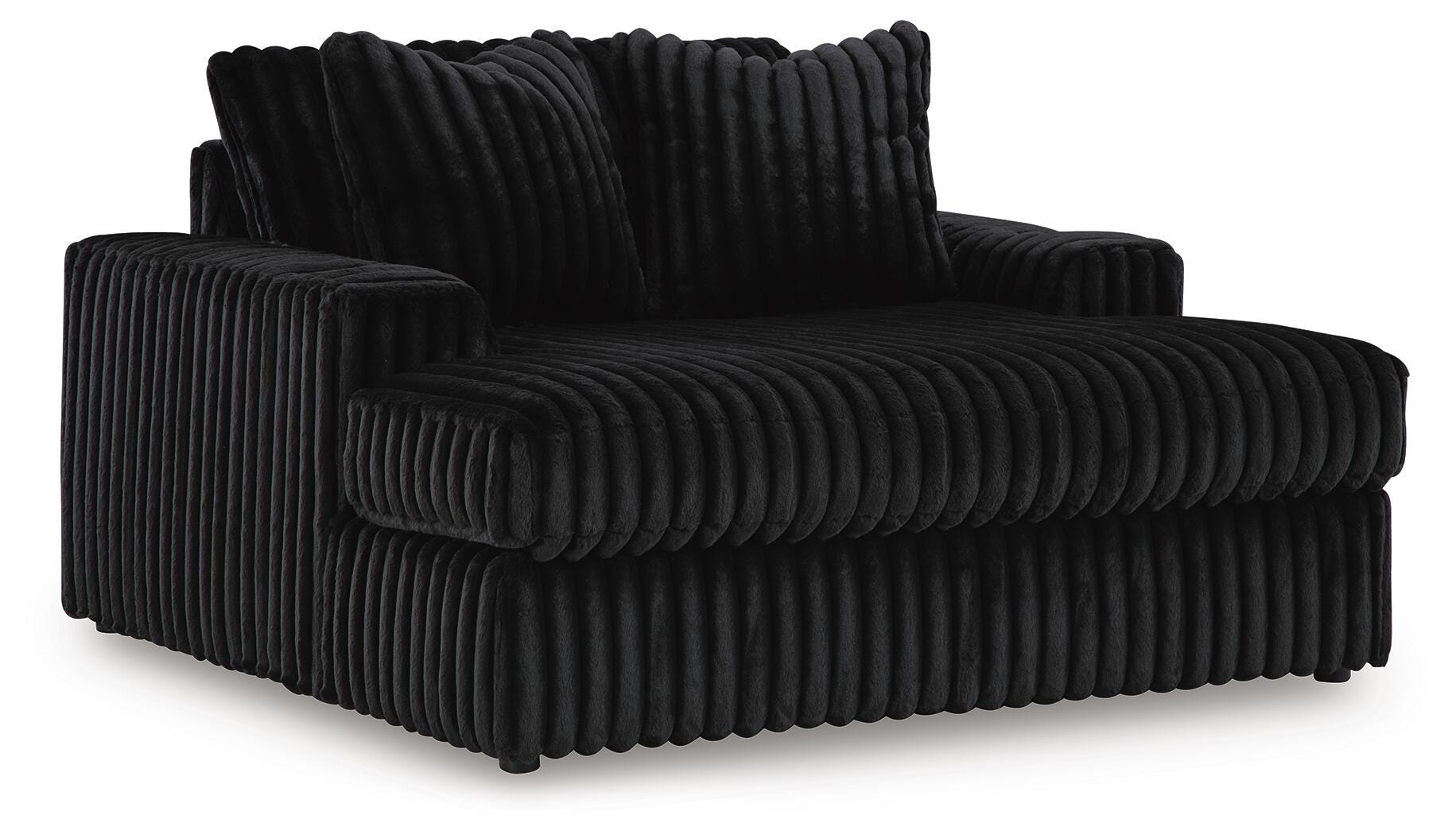 Midnight-Madness Oversized Chaise in Onyx Velvet
